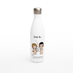Load image into Gallery viewer, LOVE IS... KNOWING EACHOTHER&#39;S COMPLICATED COFFEE ORDER REUSABLE STAINLESS STEEL WATER BOTTLE
