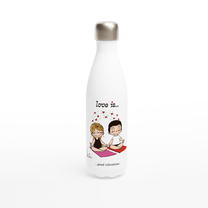 LOVE IS... GOOD VIBRATIONS REUSABLE STAINLESS STEEL WATER BOTTLE