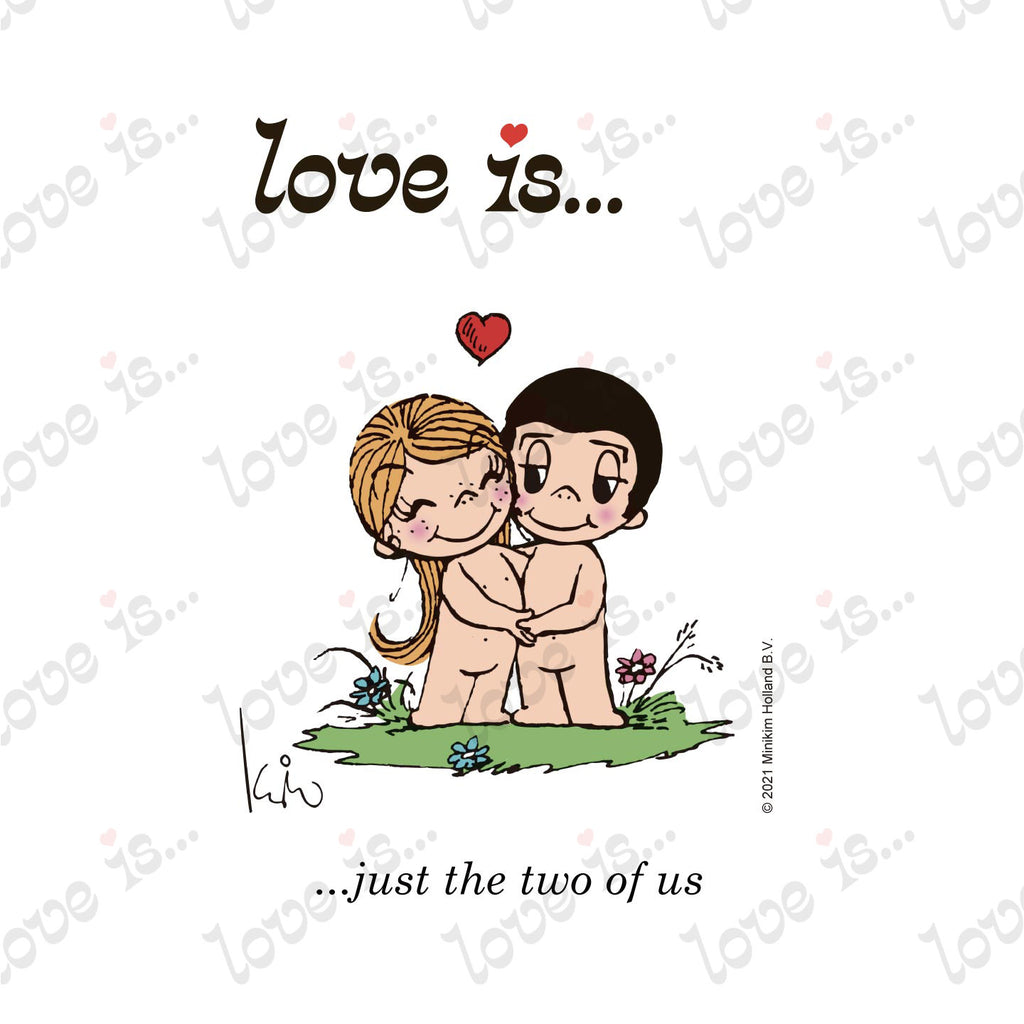 Love is... just the two of us personalized poster art print by Kim Casali. 