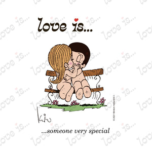 Love is... someone very special personalized poster art print by Kim Casali. 