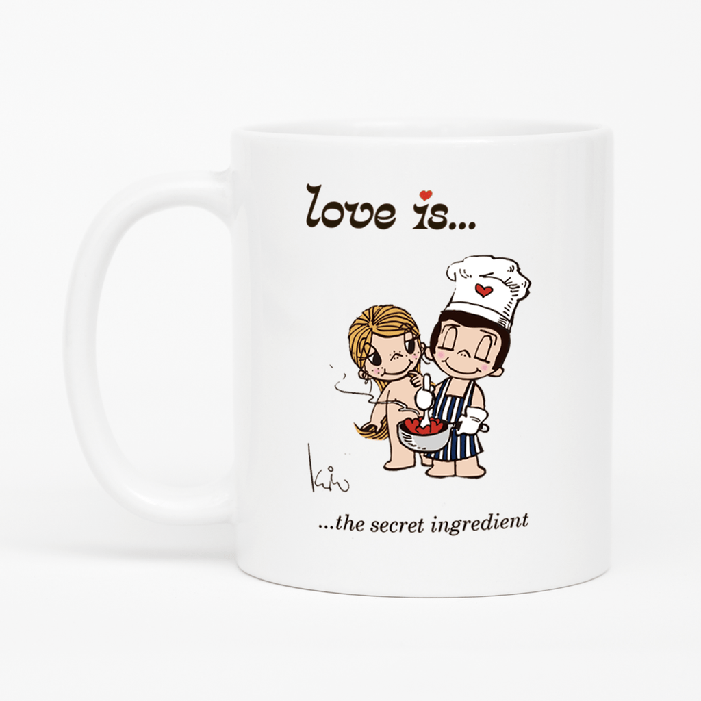 Love is... the secret ingredient  personalized ceramic mug by Kim Casali. 