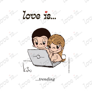 Love is... trending personalized poster art print by Kim Casali. 