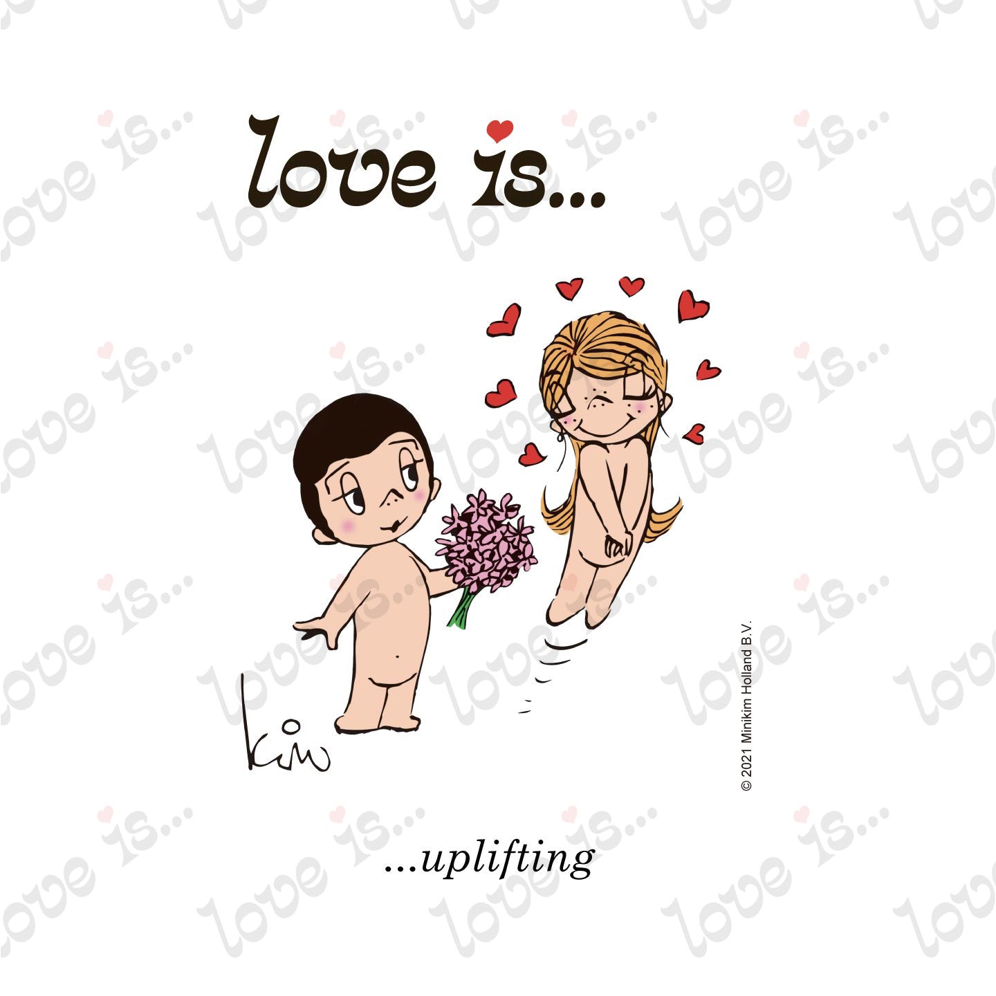 Love is... uplifting personalized poster art print by Kim Casali. 